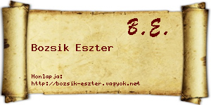 Bozsik Eszter névjegykártya